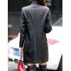 imageTanming Womens PU Faux Leather Jacket Casual Lapel Long Suit Trench Coat OuterwearBlack