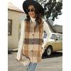 imageTanming Womens Plaid Vest Brushed Flannel Sleeveless Shacket Shirt Jacket with PocketsBrown