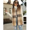 imageTanming Womens Plaid Vest Brushed Flannel Sleeveless Shacket Shirt Jacket with PocketsBrown