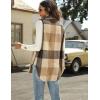 imageTanming Womens Plaid Vest Brushed Flannel Sleeveless Shacket Shirt Jacket with PocketsBrown