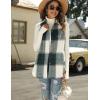 imageTanming Womens Plaid Vest Brushed Flannel Sleeveless Shacket Shirt Jacket with PocketsGreen