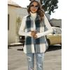 imageTanming Womens Plaid Vest Brushed Flannel Sleeveless Shacket Shirt Jacket with PocketsGreen
