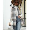 imageTanming Womens Plaid Vest Brushed Flannel Sleeveless Shacket Shirt Jacket with PocketsGrey