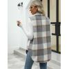 imageTanming Womens Plaid Vest Brushed Flannel Sleeveless Shacket Shirt Jacket with PocketsGrey
