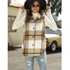 imageTanming Womens Plaid Vest Brushed Flannel Sleeveless Shacket Shirt Jacket with PocketsKhaki