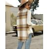 imageTanming Womens Plaid Vest Brushed Flannel Sleeveless Shacket Shirt Jacket with PocketsKhaki
