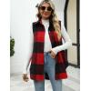 imageTanming Womens Plaid Vest Brushed Flannel Sleeveless Shacket Shirt Jacket with PocketsRedblack