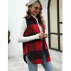 imageTanming Womens Plaid Vest Brushed Flannel Sleeveless Shacket Shirt Jacket with PocketsRedblack