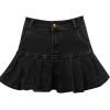 imageTanming Womens Pleated Jean Skirt Casual ALine Ruffle Y2K Mini Denim SkirtBlack