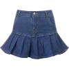 imageTanming Womens Pleated Jean Skirt Casual ALine Ruffle Y2K Mini Denim SkirtBlue