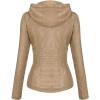 imageTanming Womens Removable Hooded Faux Leather JacketsApricot