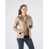 imageTanming Womens Removable Hooded Faux Leather JacketsApricot