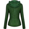 imageTanming Womens Removable Hooded Faux Leather JacketsGreen