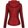 imageTanming Womens Removable Hooded Faux Leather JacketsWine Red