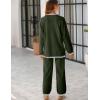 imageTanming Womens Sweater Sets 2 Piece Outfits Knitted Pullover Jumper and Wide Leg Pants TracksuitArmy Green