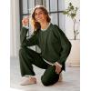 imageTanming Womens Sweater Sets 2 Piece Outfits Knitted Pullover Jumper and Wide Leg Pants TracksuitArmy Green