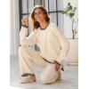 imageTanming Womens Sweater Sets 2 Piece Outfits Knitted Pullover Jumper and Wide Leg Pants TracksuitBeige