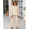 imageTanming Womens Sweater Sets 2 Piece Outfits Knitted Pullover Jumper and Wide Leg Pants TracksuitBeige