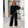 imageTanming Womens Sweater Sets 2 Piece Outfits Knitted Pullover Jumper and Wide Leg Pants TracksuitBlack