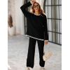 imageTanming Womens Sweater Sets 2 Piece Outfits Knitted Pullover Jumper and Wide Leg Pants TracksuitBlack