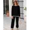 imageTanming Womens Sweater Sets 2 Piece Outfits Knitted Pullover Jumper and Wide Leg Pants TracksuitBlack