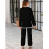 imageTanming Womens Sweater Sets 2 Piece Outfits Knitted Pullover Jumper and Wide Leg Pants TracksuitBlack
