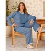imageTanming Womens Sweater Sets 2 Piece Outfits Knitted Pullover Jumper and Wide Leg Pants TracksuitBlue