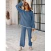 imageTanming Womens Sweater Sets 2 Piece Outfits Knitted Pullover Jumper and Wide Leg Pants TracksuitBlue