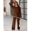 imageTanming Womens Sweater Sets 2 Piece Outfits Knitted Pullover Jumper and Wide Leg Pants TracksuitDark Brown
