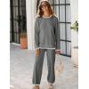 imageTanming Womens Sweater Sets 2 Piece Outfits Knitted Pullover Jumper and Wide Leg Pants TracksuitGrey