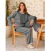 imageTanming Womens Sweater Sets 2 Piece Outfits Knitted Pullover Jumper and Wide Leg Pants TracksuitGrey