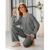 imageTanming Womens Sweater Sets 2 Piece Outfits Knitted Pullover Jumper and Wide Leg Pants TracksuitGrey