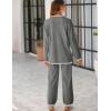 imageTanming Womens Sweater Sets 2 Piece Outfits Knitted Pullover Jumper and Wide Leg Pants TracksuitGrey
