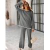 imageTanming Womens Sweater Sets 2 Piece Outfits Knitted Pullover Jumper and Wide Leg Pants TracksuitGrey