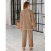 imageTanming Womens Sweater Sets 2 Piece Outfits Knitted Pullover Jumper and Wide Leg Pants TracksuitKhaki