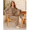imageTanming Womens Sweater Sets 2 Piece Outfits Knitted Pullover Jumper and Wide Leg Pants TracksuitKhaki