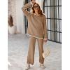 imageTanming Womens Sweater Sets 2 Piece Outfits Knitted Pullover Jumper and Wide Leg Pants TracksuitKhaki