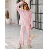 imageTanming Womens Sweater Sets 2 Piece Outfits Knitted Pullover Jumper and Wide Leg Pants TracksuitPink