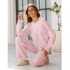 imageTanming Womens Sweater Sets 2 Piece Outfits Knitted Pullover Jumper and Wide Leg Pants TracksuitPink