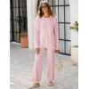 imageTanming Womens Sweater Sets 2 Piece Outfits Knitted Pullover Jumper and Wide Leg Pants TracksuitPink