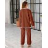 imageTanming Womens Sweater Sets 2 Piece Outfits Knitted Pullover Jumper and Wide Leg Pants TracksuitRust