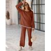 imageTanming Womens Sweater Sets 2 Piece Outfits Knitted Pullover Jumper and Wide Leg Pants TracksuitRust