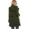imageTanming Womens Warm Double Breasted Wool Pea Coat Trench Coat Jacket with HoodArmy Green