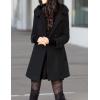 imageTanming Womens Warm Double Breasted Wool Pea Coat Trench Coat Jacket with HoodBlack