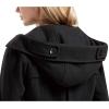 imageTanming Womens Warm Double Breasted Wool Pea Coat Trench Coat Jacket with HoodBlack