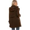 imageTanming Womens Warm Double Breasted Wool Pea Coat Trench Coat Jacket with HoodBrown