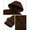 imageTanming Womens Warm Double Breasted Wool Pea Coat Trench Coat Jacket with HoodBrown