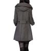 imageTanming Womens Warm Double Breasted Wool Pea Coat Trench Coat Jacket with HoodGrey