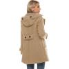 imageTanming Womens Warm Double Breasted Wool Pea Coat Trench Coat Jacket with HoodKhaki