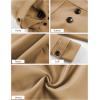 imageTanming Womens Warm Double Breasted Wool Pea Coat Trench Coat Jacket with HoodKhaki